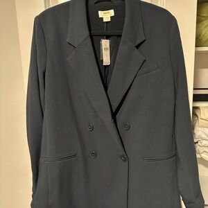 Maeve Black Double-Breasted Blazer